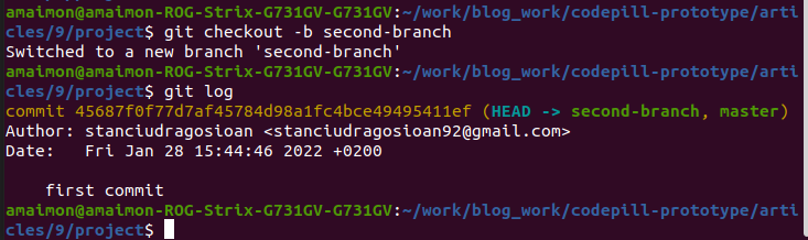 git branch second