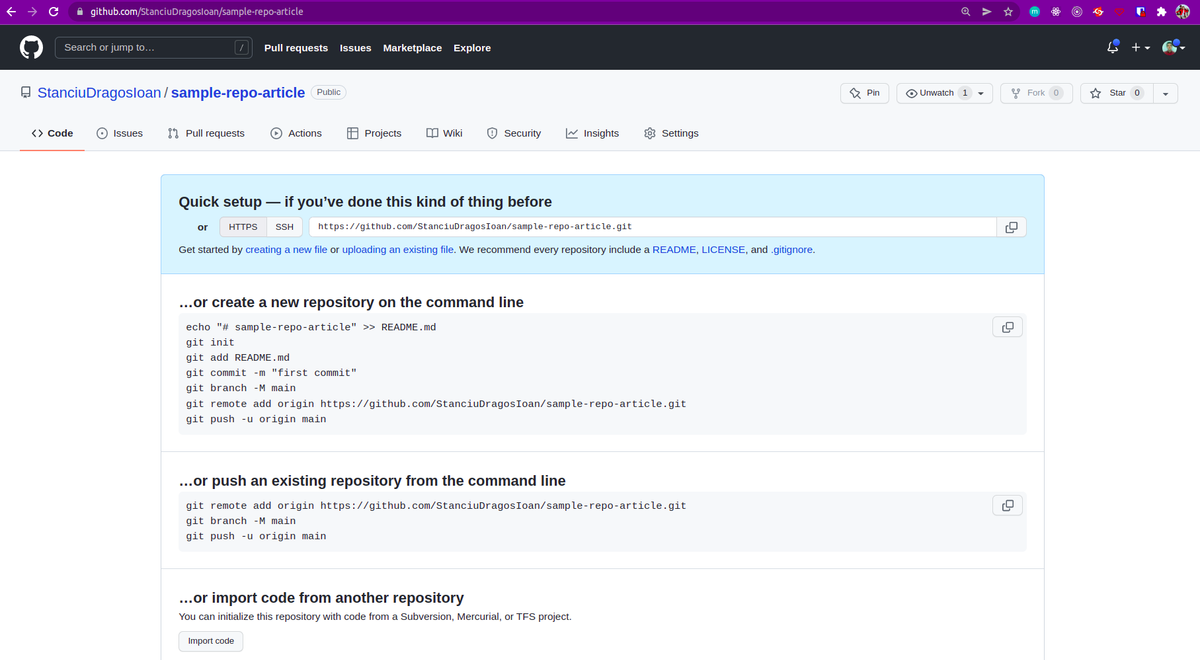 github new repo created